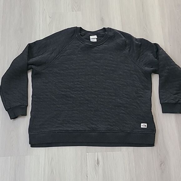 The North Face Longs Peak Quilted Crew Neck Pullover Sweatshirt XXL Heather Gray - Picture 5 of 7